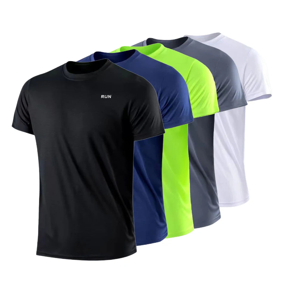 Men's Lightweight Quick-Dry Short Sleeve Moisture-Wicking T-Shirt for Gym and Running Activities