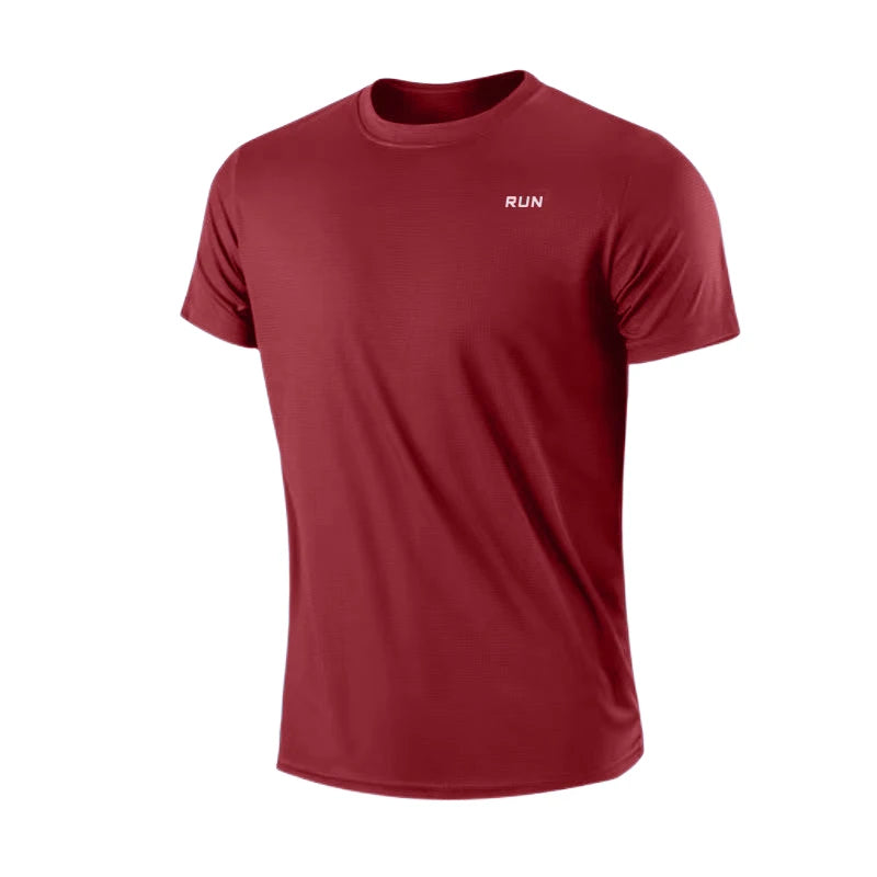 Men's Lightweight Quick-Dry Short Sleeve Moisture-Wicking T-Shirt for Gym and Running Activities