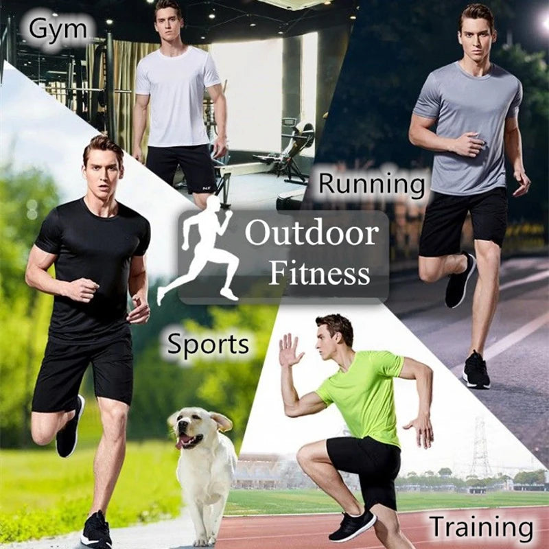 Men's Lightweight Quick-Dry Short Sleeve Moisture-Wicking T-Shirt for Gym and Running Activities
