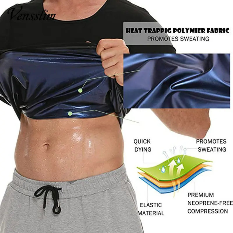 Men’S Sauna Suit Sweat Heat Trapping Workout Fat Burner Vest Slimming Body Shaper Tank Top Waist Trainer Fitness Corset