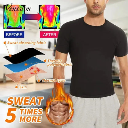 Men’S Sauna Suit Sweat Heat Trapping Workout Fat Burner Vest Slimming Body Shaper Tank Top Waist Trainer Fitness Corset