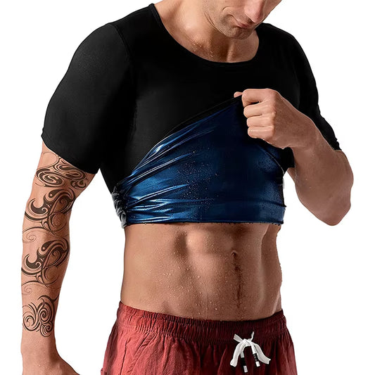 Men’S Sauna Suit Sweat Heat Trapping Workout Fat Burner Vest Slimming Body Shaper Tank Top Waist Trainer Fitness Corset