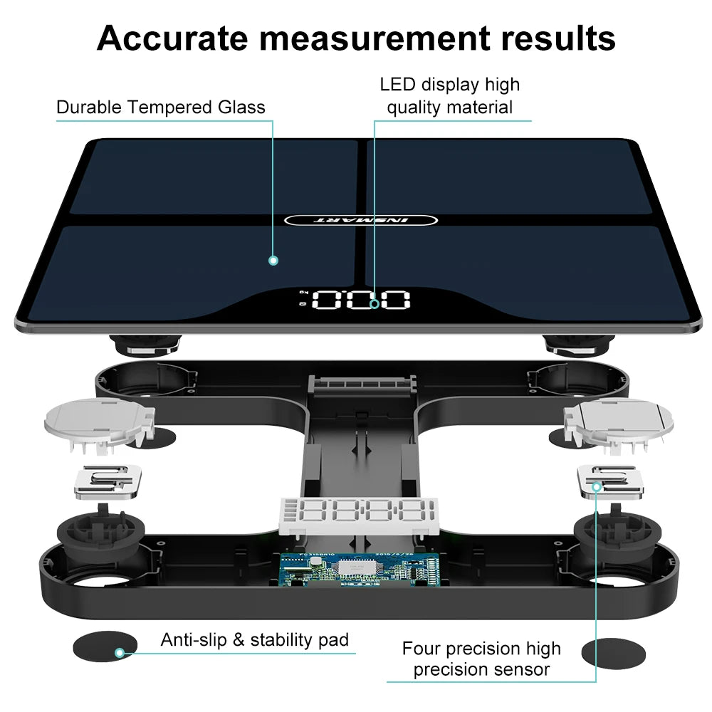 Digital Weight Scale Person Body Balance Inteligente Adult 180Kg Smart Body Fat Professional Scales Bioimpedance Scale