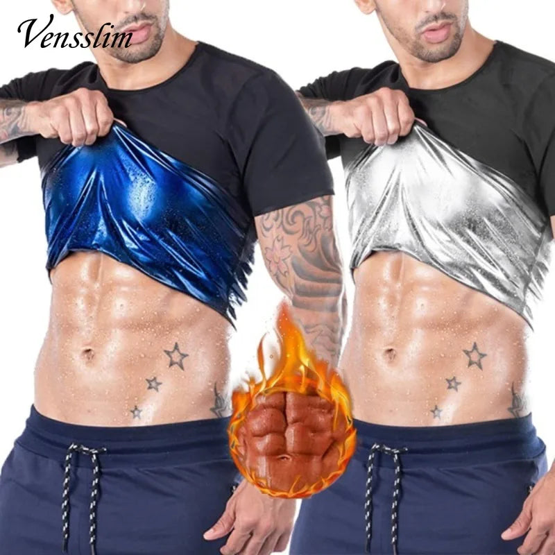 Men’S Sauna Suit Sweat Heat Trapping Workout Fat Burner Vest Slimming Body Shaper Tank Top Waist Trainer Fitness Corset