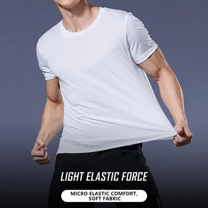 Men's Lightweight Quick-Dry Short Sleeve Moisture-Wicking T-Shirt for Gym and Running Activities